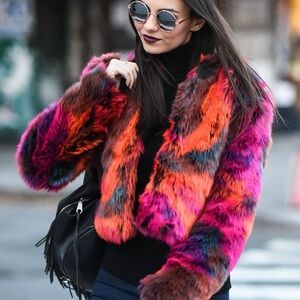 Gorgeous Bohemian PrettyLittleThing 70’s Patchwork Faux Fur Jacket